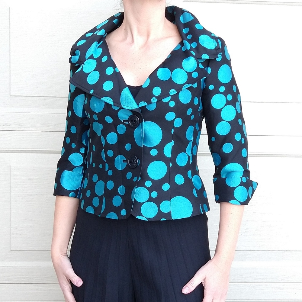 Carlisle Polka Dot Popped Collar Jacket 2 (A1)